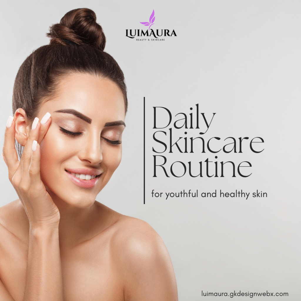 brown photo centric skincare routine instagram post